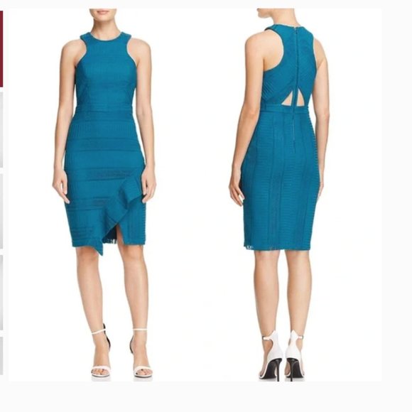 Adelyn Rae Dresses & Skirts - Adelyn Rae Teal Crochet Midi Dress Size M